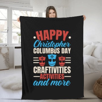 Discover Happy Columbus Day USA Christopher Columbus Fleece Blankets