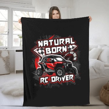 Discover Natural Born RC car Driver Racer Remote Controlled Fleece Blankets
