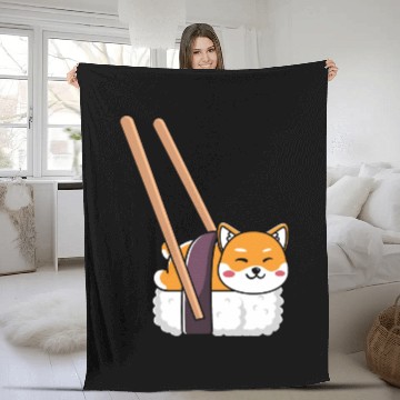 Discover Sushi Rolls Japanese Food Lover Fleece Blankets