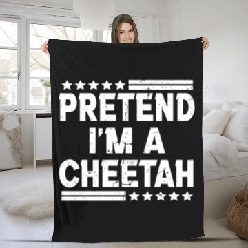 Discover Pretend I'm A Cheetah Easy Lazy Halloween Costume Fleece Blankets