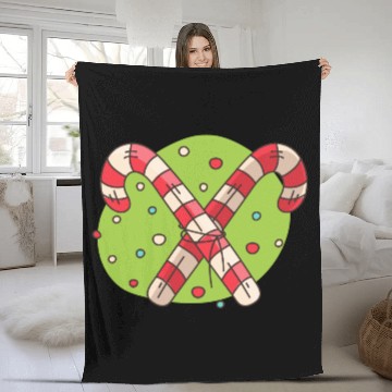 Discover candy canes Fleece Blankets