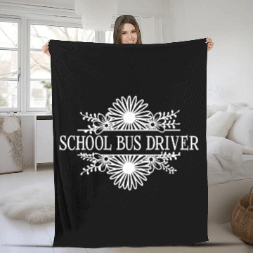 Discover Schoolbus driver, floral school bus Fleece Blankets