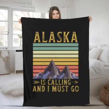 Discover Alaska Gift USA Natur Bär Denali Grizzly Wald Fleece Blankets