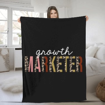 Discover Growth marketer Leopard Print Funny Gift Fleece Blankets