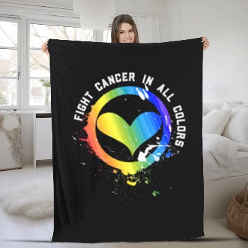 Discover Cancer Sucks In Every Color Fighter Fight Support Fleece Blankets