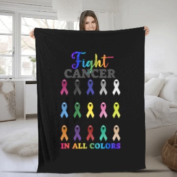 Discover Cancer Sucks In Every Color Fighter Fight Support Fleece Blankets