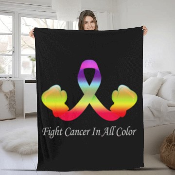 Discover Cancer Sucks In Every Color Fighter Fight Support Fleece Blankets