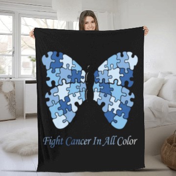 Discover Cancer Sucks In Every Color Fighter Fight Support Fleece Blankets