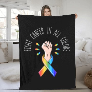 Discover Cancer Sucks In Every Color Fighter Fight Support Fleece Blankets