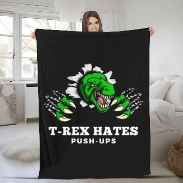 Discover T-rex Hates Push-Postal Service Funny Gym Wear Fleece Blankets