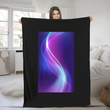 Discover Abstract Blue Pink Waves Fleece Blankets