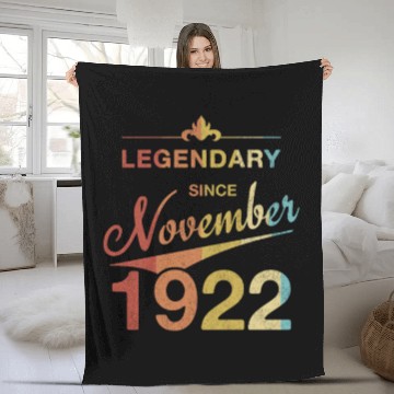 Discover 100th Birthday 100 Year Old Born November 1922 Fleece Blankets
