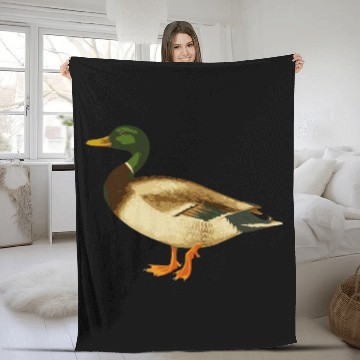 Discover Mallard Duck Cute Duck Wild Duck Lover Fleece Blankets