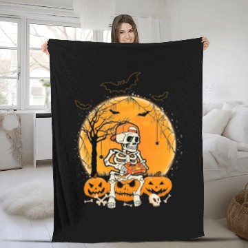 Discover Halloween BonePumpkin Fleece Blankets