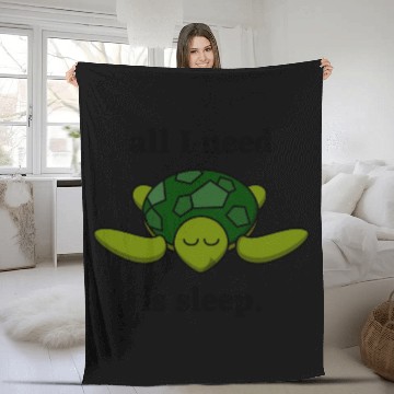 Discover All I need is sleep - Cute Sleeping Turtle Fleece Blankets