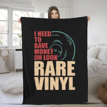 Discover Vinyl Collector Record Collection Fleece Blankets