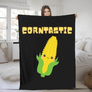 Discover Corntastic! Corn Design It's Corn! Corn Kid Fleece Blankets