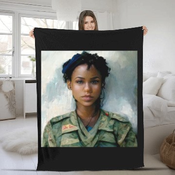 Discover Beautiful US army combat medic painting Fleece Blankets