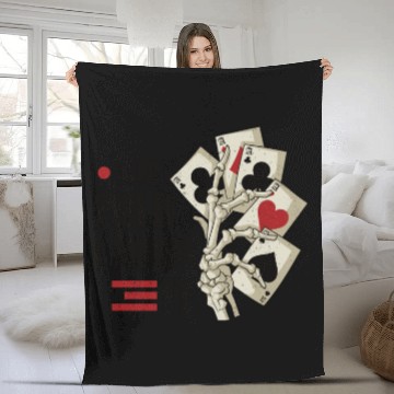 Discover Poker Casino Poker Player Gambling Roulette Gift Fleece Blankets