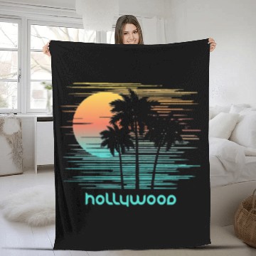 Discover Hollywood California Stylish Souvenir Vacation Fleece Blankets