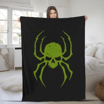 Discover Spider Skull Fleece Blankets