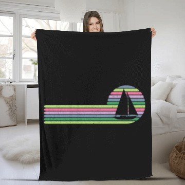 Discover Sailor Sunset Sailboat Skipper Captain Sailing Fleece Blankets