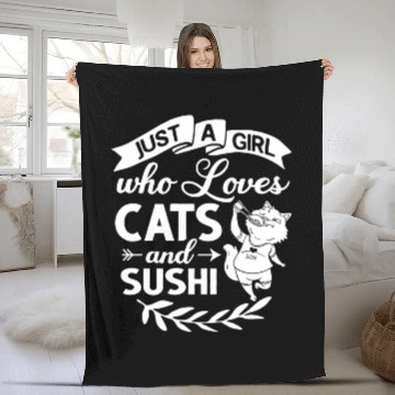 Discover Cat Sushi Japanese Rice Roll Nigiri Bowl Maker Fleece Blankets