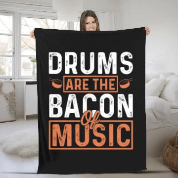 Discover Drums are the bacon of music Fleece Blankets