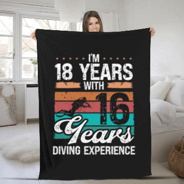 Discover 34 Birthday Idea Scuba Diving 34 Year Old Diver Fleece Blankets