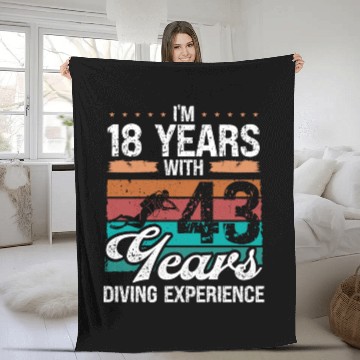 Discover 61 Birthday Idea Scuba Diving 61 Year Old Diver Fleece Blankets