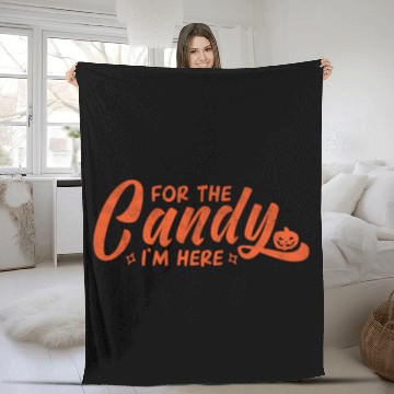 Discover The Candy I´M Here Halloween Orange Fleece Blankets