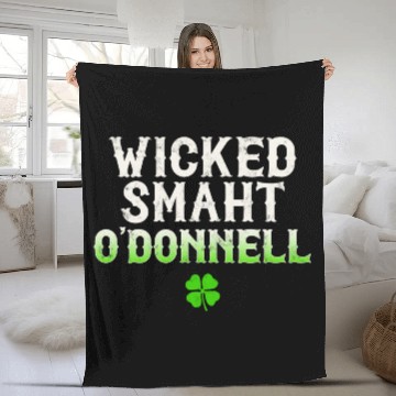 Discover Wicked Smaht O'Donnell Clan Boston Irish Slang Fleece Blankets