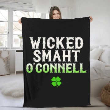 Discover Wicked Smaht O'Connell Clan Boston Irish Slang Fleece Blankets
