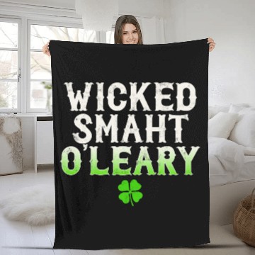 Discover Wicked Smaht O'Leary Clan Boston Irish Slang Fleece Blankets