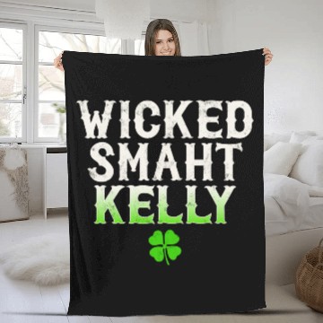 Discover Wicked Smaht Kelly Clan Boston Irish Slang Fleece Blankets