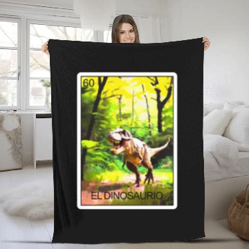 Discover El Dinosaurio Dinosaur Card Mexican Lottery Card Fleece Blankets