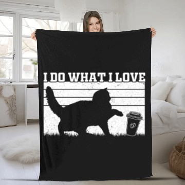 Discover I Do What I Love - Cat Owner Cat Lover Funny Cat Fleece Blankets