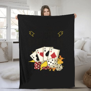 Discover Poker Casino Poker Player Gambling Roulette Gift Fleece Blankets