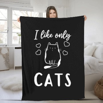 Discover Cat Lover - I Like Only Cats - Cat Owner Cute Cat Fleece Blankets