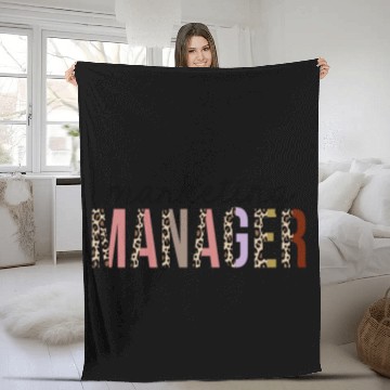Discover Marketing Manager Leopard Print Funny Fleece Blankets