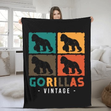 Discover Gorilla Training Weightlifting Fleece Blankets