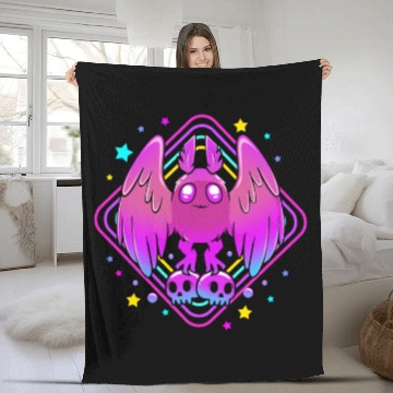 Discover Pastel Goth Skull Aesthetic Gothic Cute Mothman Fleece Blankets