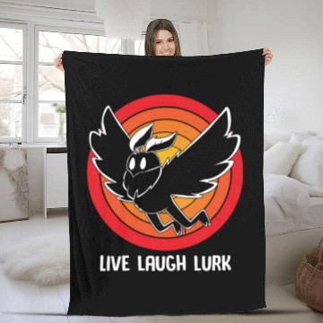 Discover Funny Cryptid Live Laugh Lurk Mothman Fleece Blankets