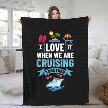 Discover Cruise Ship Vacation Trip Party Sailing Boating Fleece Blankets