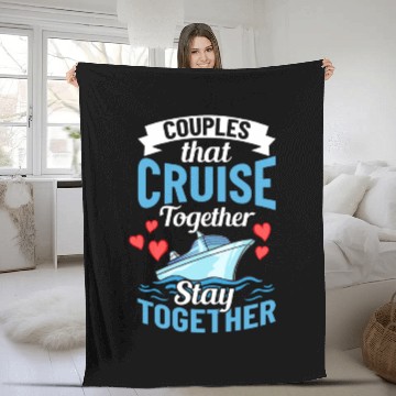 Discover Cruise Ship Vacation Trip Party Sailing Boating Fleece Blankets