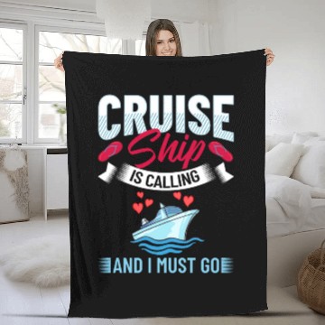 Discover Cruise Ship Vacation Trip Party Sailing Boating Fleece Blankets