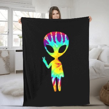 Discover 1960S 1970S Vintage Retro Tie Dye Alien Peace Fleece Blankets