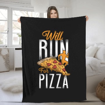 Discover Running Runner Half Marathon Pizza Fleece Blankets