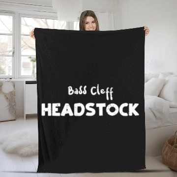 Discover Bass Cleff Headstock - Guitar Fleece Blankets