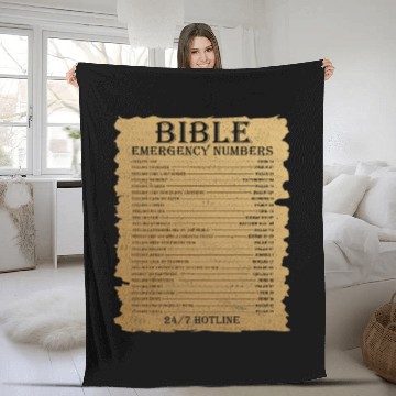 Discover Funny Bible Emergency Number Jesus Christian Fleece Blankets